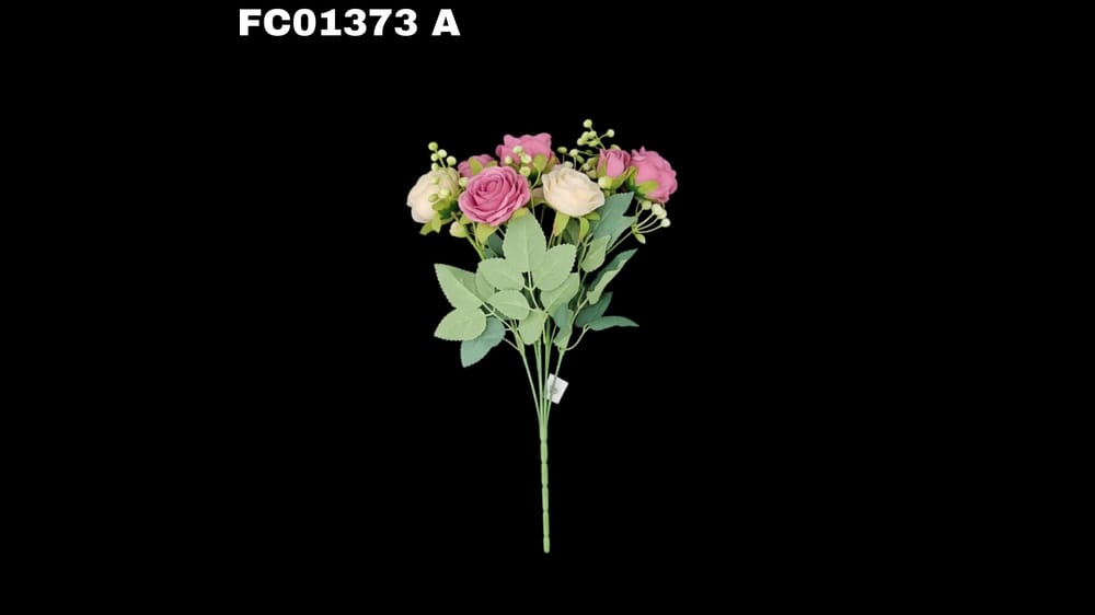 Ramito de rosa y boton *5 vintage con retoños  A