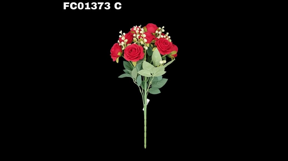 Ramito de rosa y boton *5 vintage con retoños  C