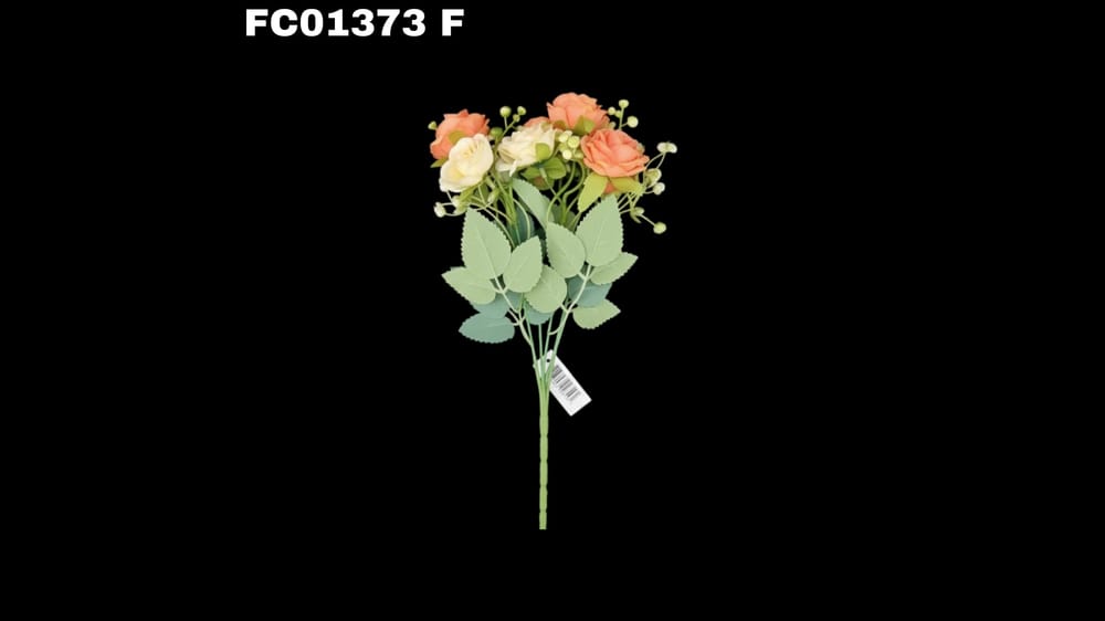 Ramito de rosa y boton *5 vintage con retoños  F