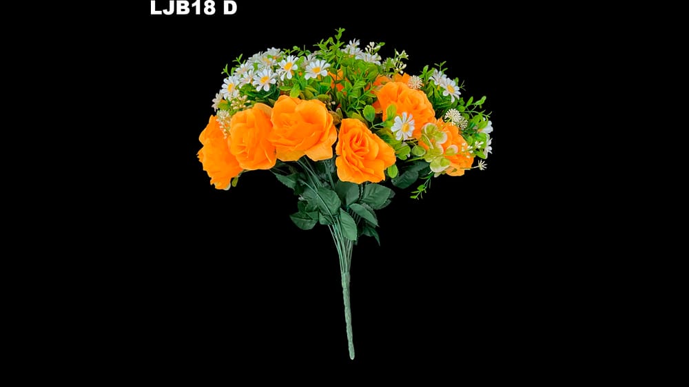 Bouquet rosa *18 con margaritas y follajes D