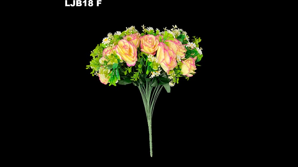 Bouquet rosa *18 con margaritas y follajes F