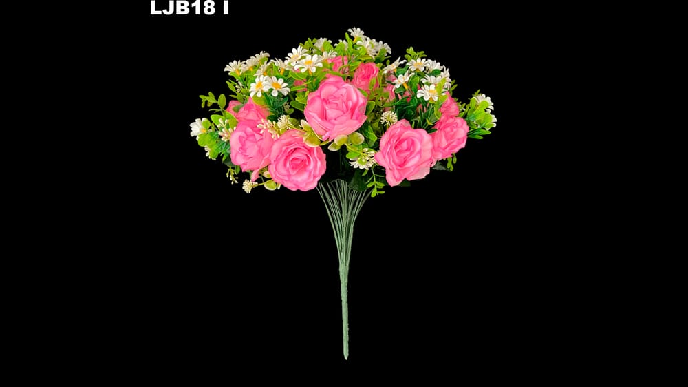 Bouquet rosa *18 con margaritas y follajes I