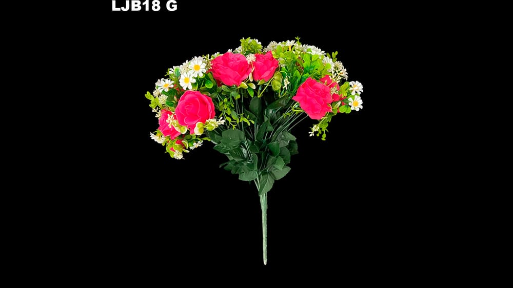 Bouquet rosa *18 con margaritas y follajes G
