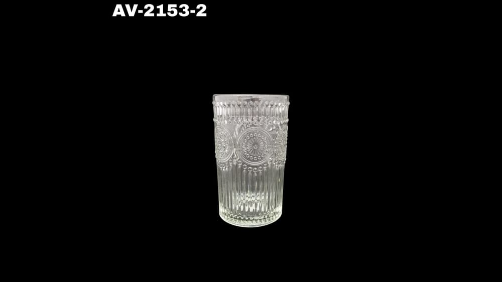 Vaso colonial labrado. 300 ml. Mide 12.5 cm CAJA CON 72 