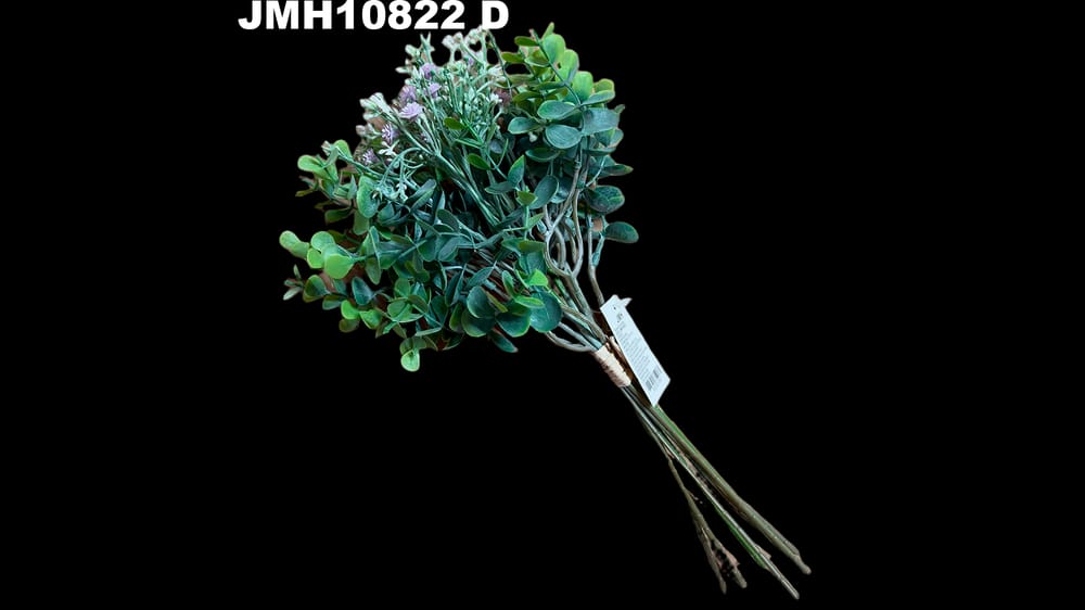 Ramo follaje dólar con mini flores. Mide 33 cm D