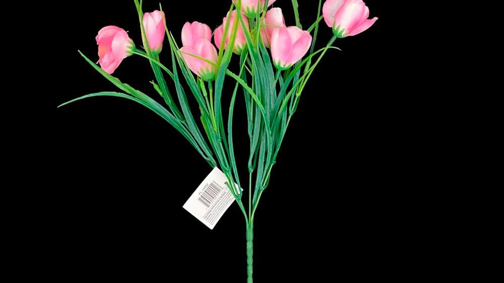 Ramito de tulipan mini con 10 flores con pasto. 30 cm E