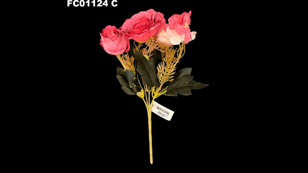 Ramito peoni con rosa vintage Mide 28 cm C