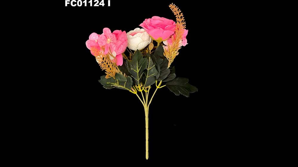 Ramito peoni con rosa vintage Mide 28 cm I