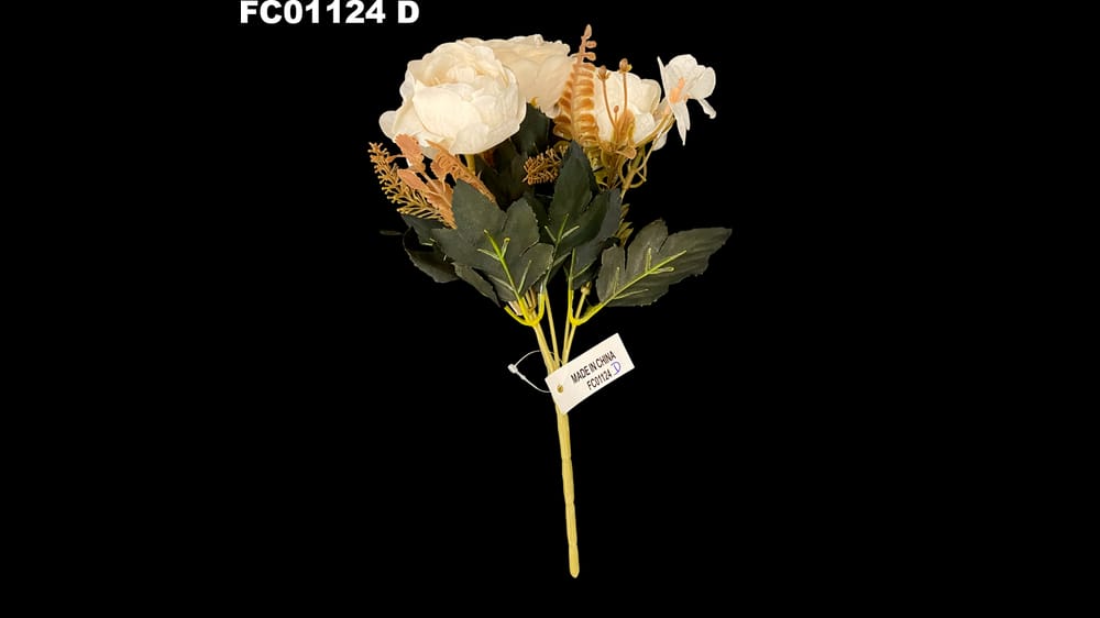 Ramito peoni con rosa vintage Mide 28 cm D