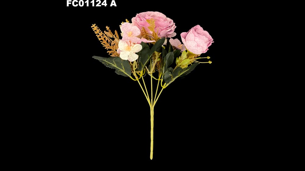 Ramito peoni con rosa vintage Mide 28 cm A