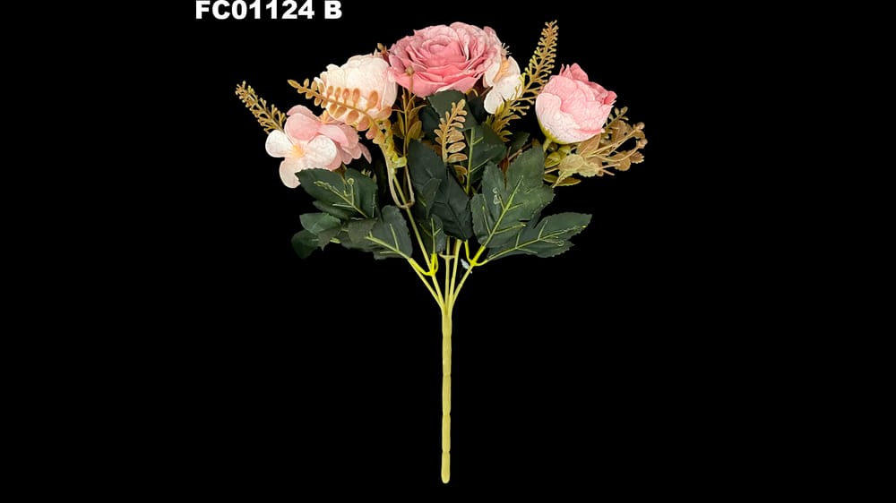 Ramito peoni con rosa vintage Mide 28 cm B