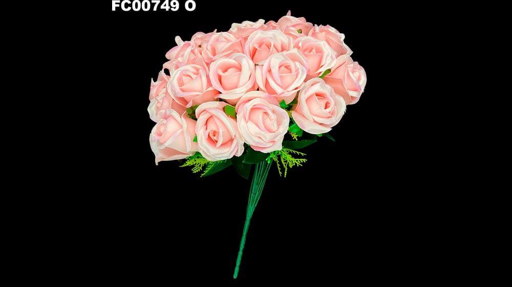 bouquet boton satinado *24 . De 25 cm diámetro O