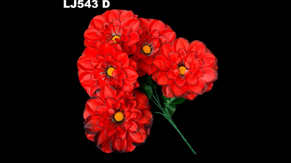 Ramo dhalia *5 centro diamantado. Flor de 15 cm D