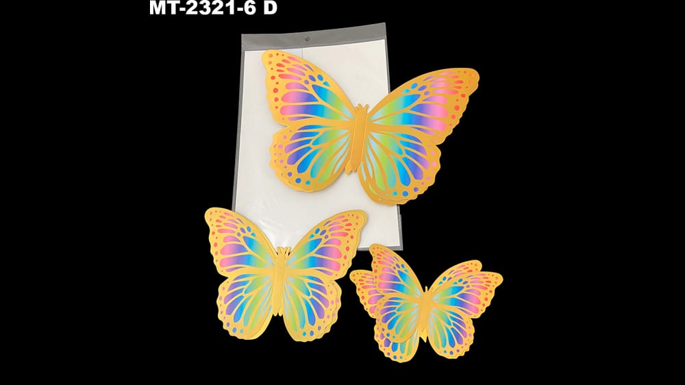 Mariposa tornasol paquete con 6 pzs. Varias medidas D