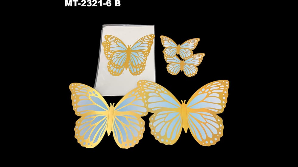 Mariposa tornasol paquete con 6 pzs. Varias medidas B