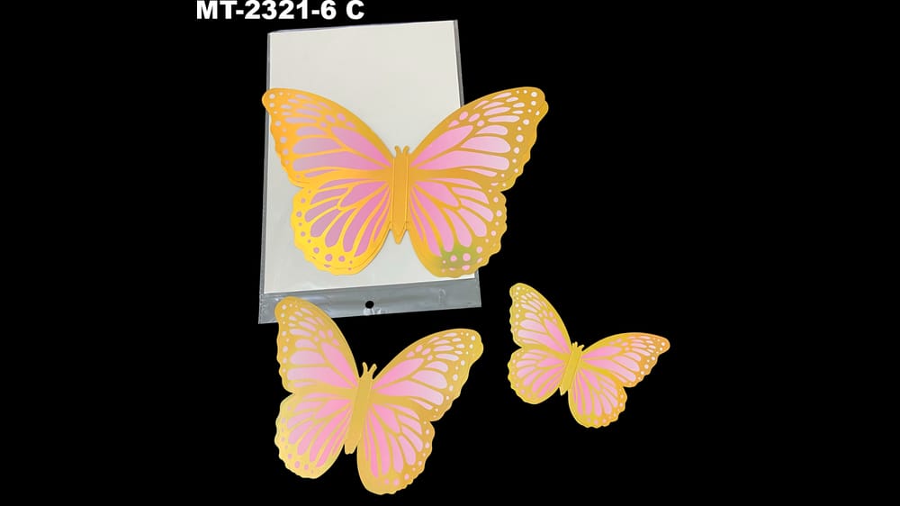 Mariposa tornasol paquete con 6 pzs. Varias medidas C