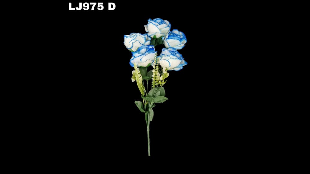 Ramito de rosa *5 con follaje flor de 7cm E