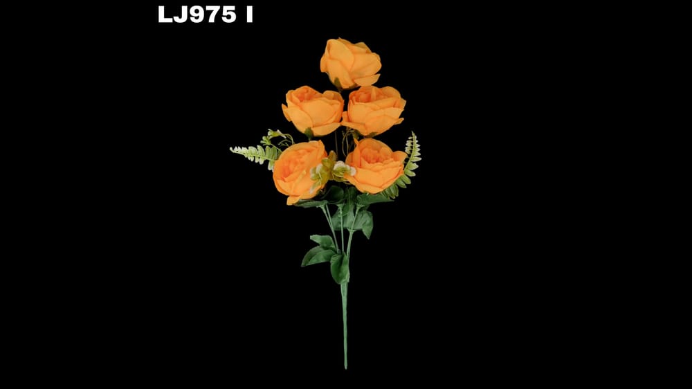 Ramito de rosa *5 con follaje flor de 7cm I