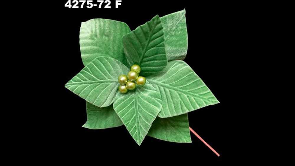 Vara nochebuena terciopelo gravada. Flor de 25 cm F