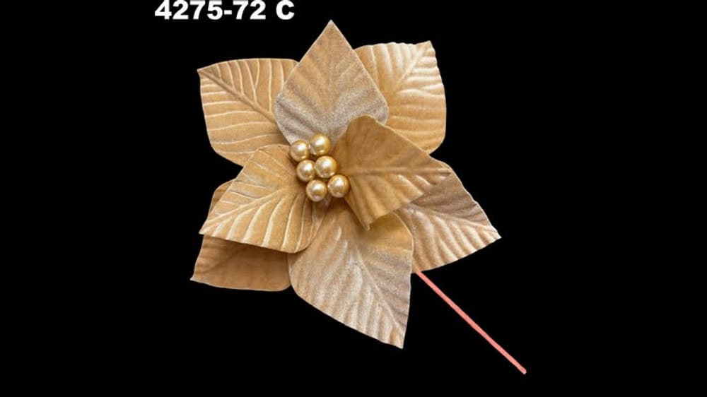 Vara nochebuena terciopelo gravada. Flor de 25 cm C
