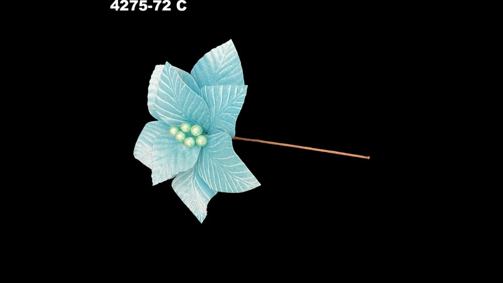 Vara nochebuena terciopelo gravada. Flor de 25 cm C