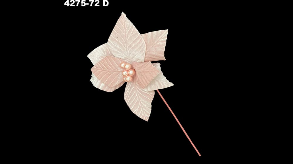 Vara nochebuena terciopelo gravada. Flor de 25 cm D