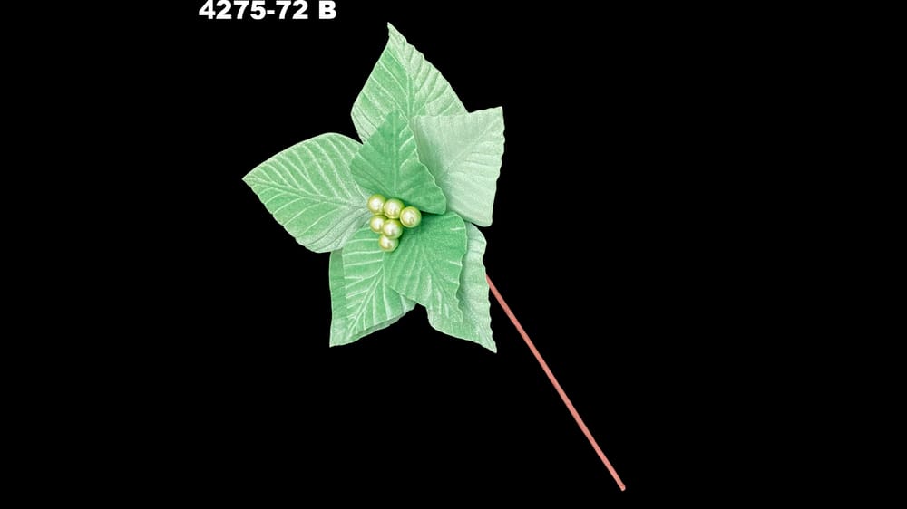 Vara nochebuena terciopelo gravada. Flor de 25 cm B