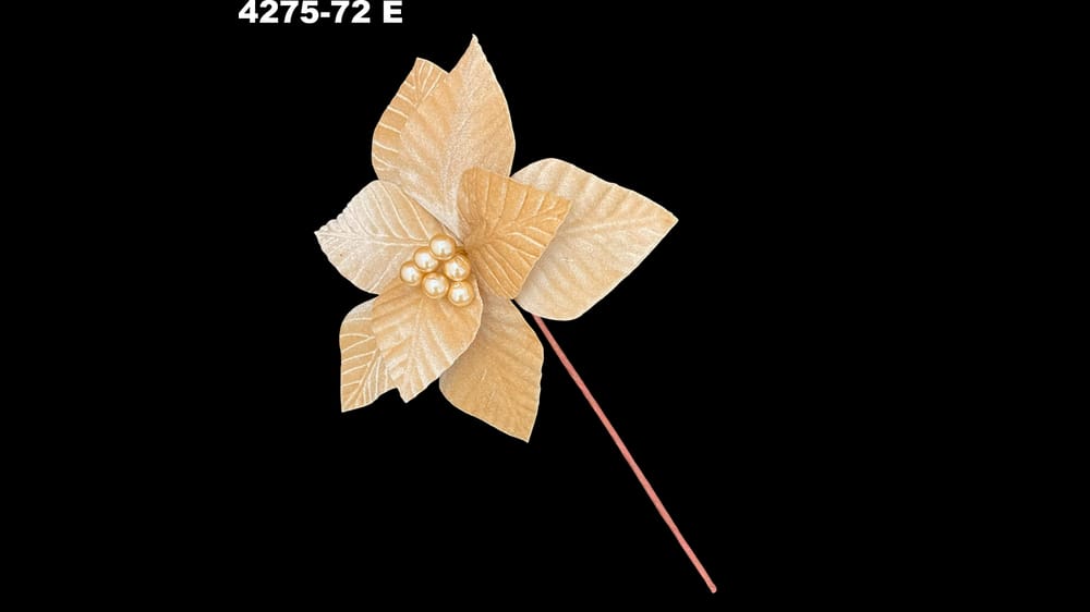 Vara nochebuena terciopelo gravada. Flor de 25 cm E