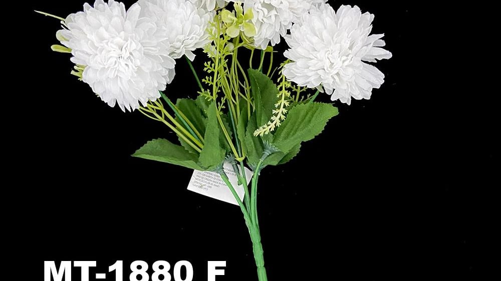 Ramito de crisantemo vintage con follaje 30 cm F