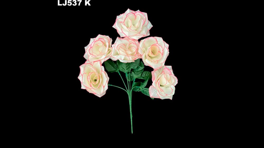 Ramo de rosa satinada *6. Flor de 9 cm K