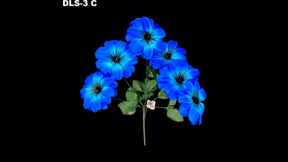 Ramito de dhalia *6 centro negro. Flor de 11 cm C