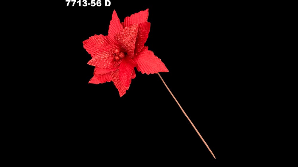 Vara nochebuena Diamanada con esferas. Flor de 24 cm D