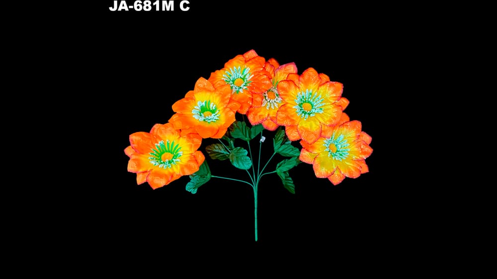 Dhalia peacock* 6 con polen y dimantina flor de 15 cm C
