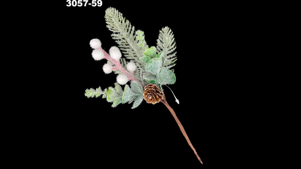 Pick blanco escarchado con piña. Mide 25 cm 