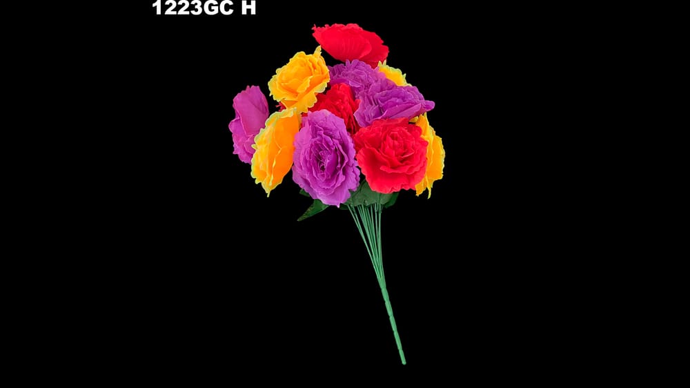 Ramo jumbo de rosal *12. Mide 65 cm H