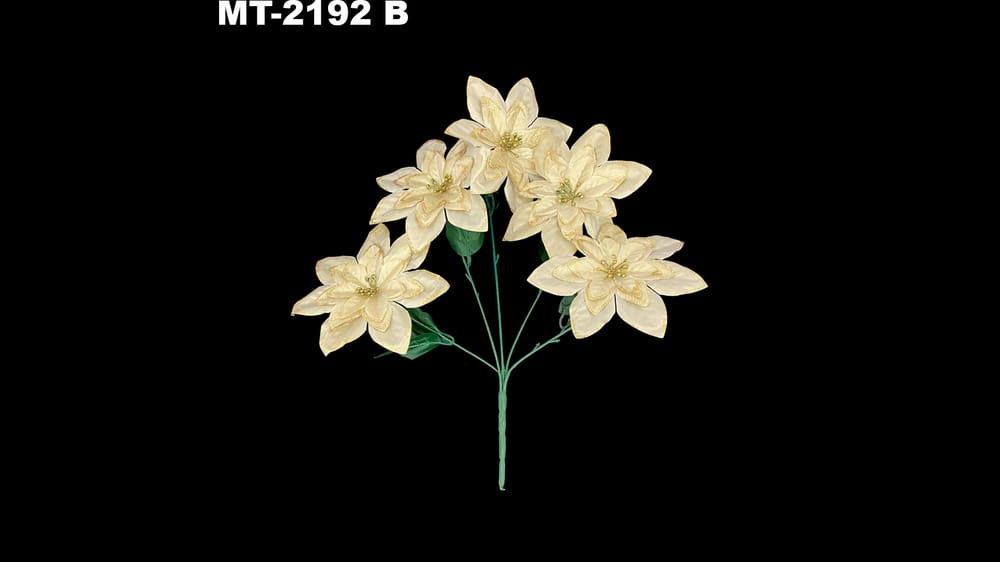 Ramo mediano de nochebuena diamantada *5. Flor mide 17 cm	 B