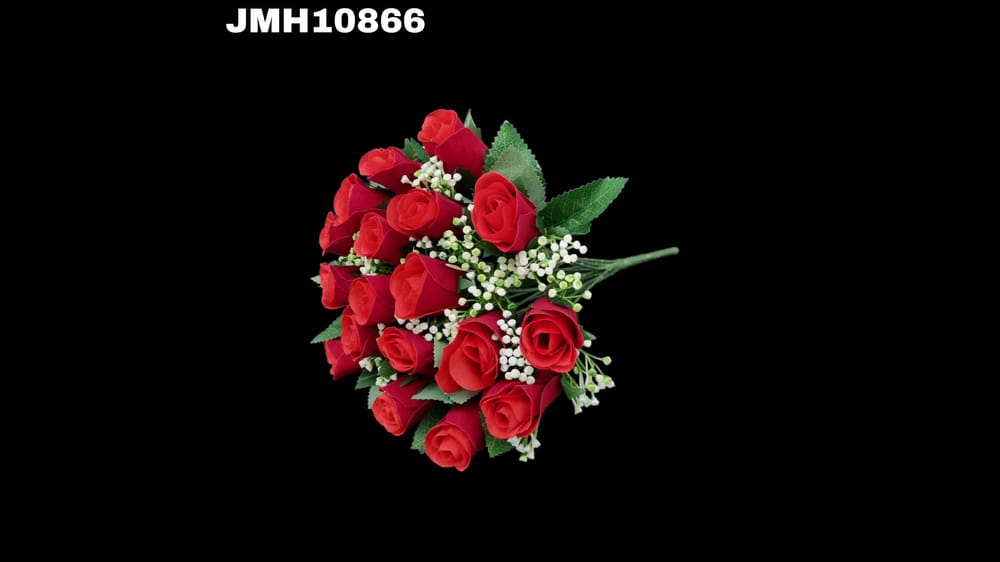 Ramo terciopelo * 18. Mide 38 cm. Flor de 7 cm 