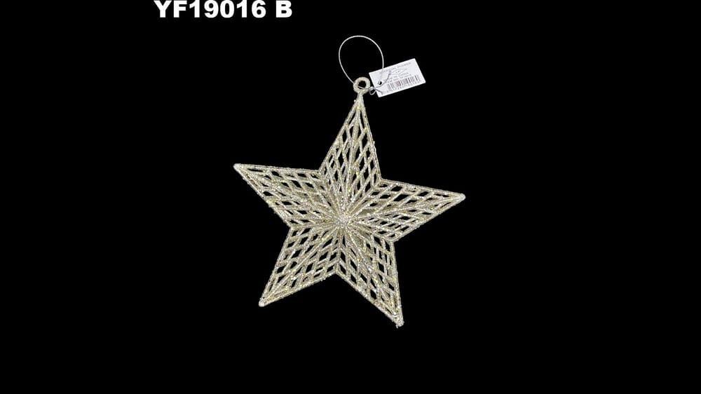 Estrella decorativa con diamantina. Mide 19 cm B