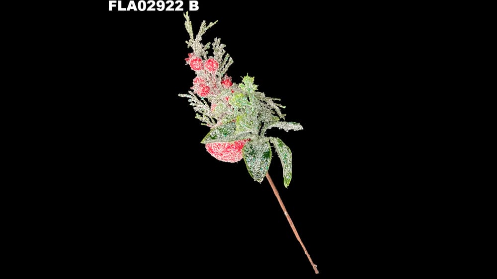 Pick navideño nevado con manzanas. Mide 30 cm B