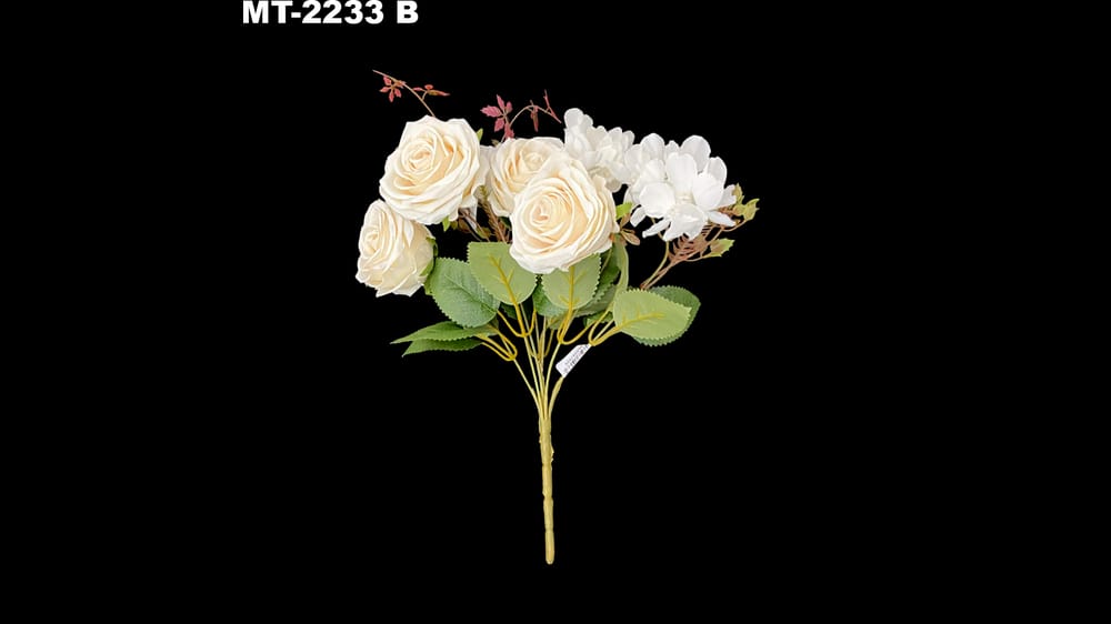 Ramo mediano de rosa con hortencia vintage. Mide 35 cm B