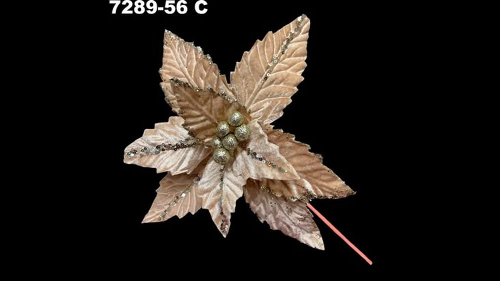 Vara nochebuena con orilla diamantada. Flor mide 30 cm C