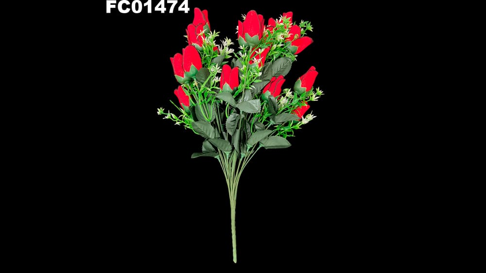 Ramo botón terciopelo con diamantina *24 