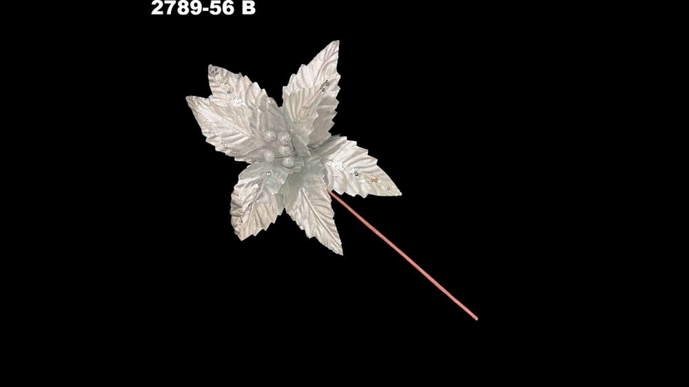 Vara nochebuena metálica con glitter. La flor mide 27 cm B