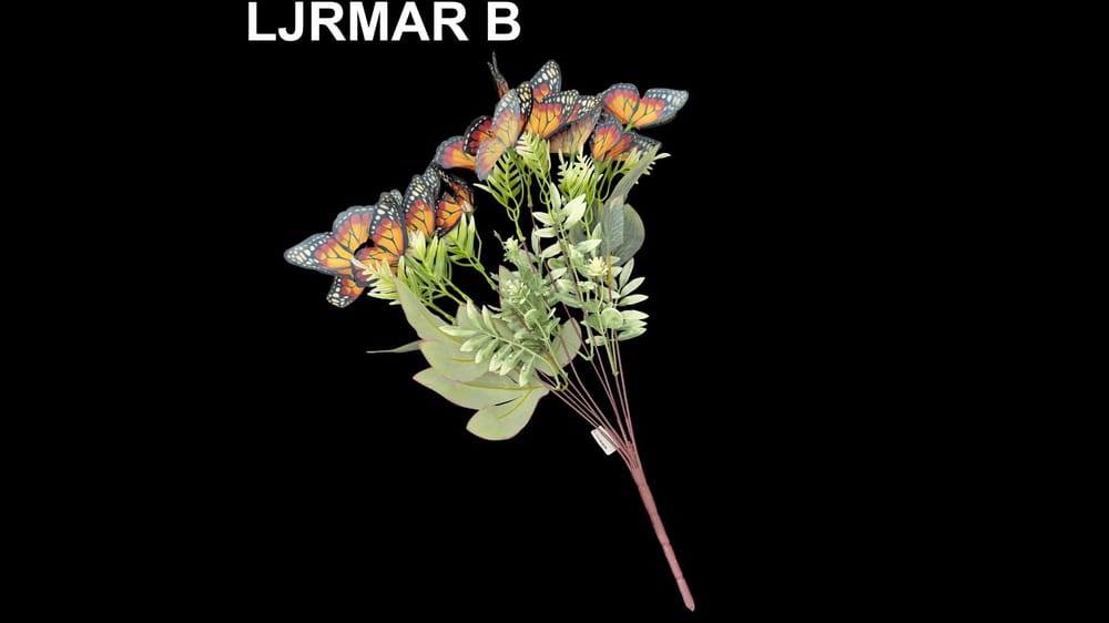 Ramo mediano mariposas y follaje *9 mide 50 cm  B