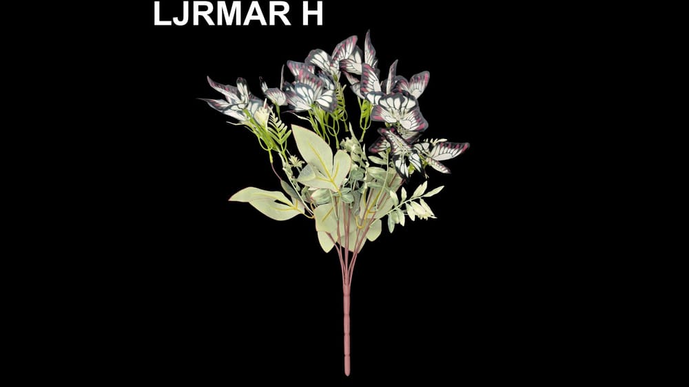 Ramo mediano mariposas y follaje *9 mide 50 cm  H