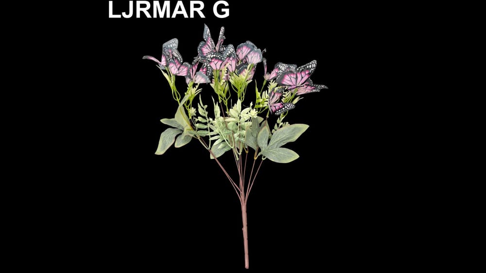 Ramo mediano mariposas y follaje *9 mide 50 cm  G