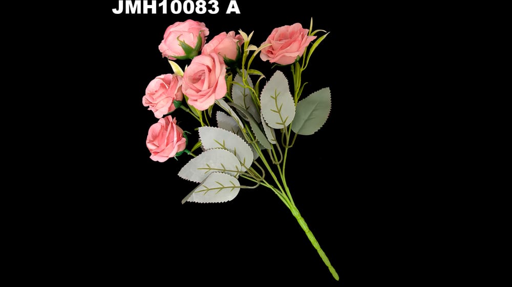 Ramito de rosas con hoja grande vintage A