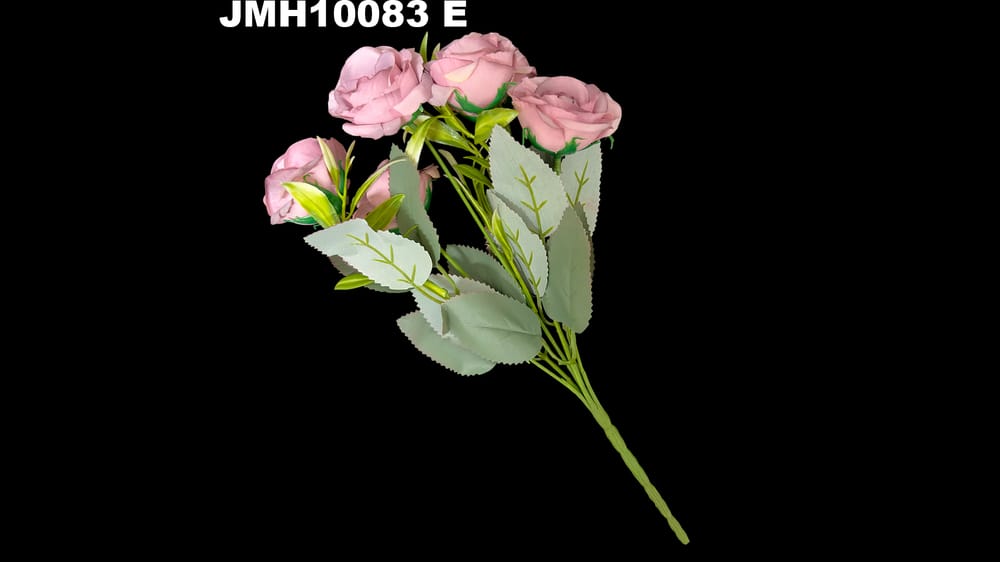Ramito de rosas con hoja grande vintage E