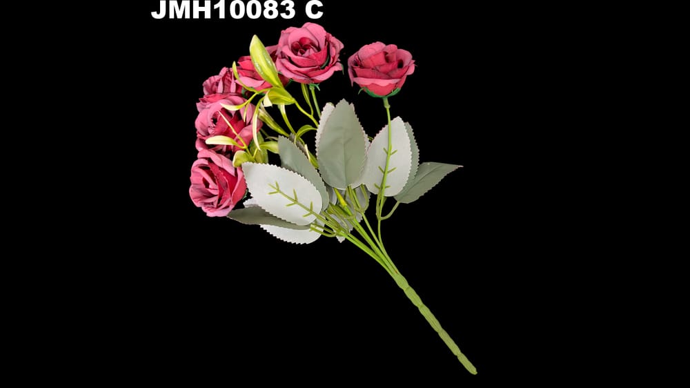 Ramito de rosas con hoja grande vintage C