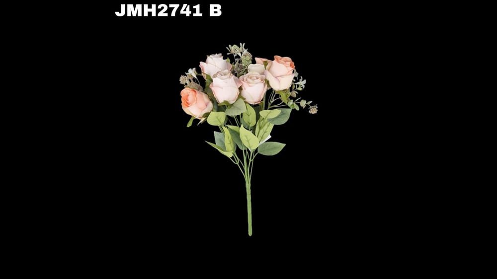 Ramo mediano botón *6 y follajes. Mide 40 cm B